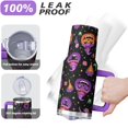 thumbnail image 4 of Halloween Gift 40oz Spooky Pumpkin Coffee Travel Tumbler with Handle and Straw Lid – Insulated Cup, 4 of 5