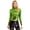 Green, variant on Women's Long Sleeve T-Shirts Shiny Metallic Mock Neck Slim Fit Tops Disco Party Clubwear Silver S