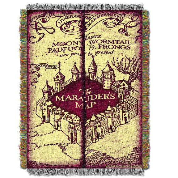 Harry Potter "Marauders Map" Woven Tapestry Throw Blanket