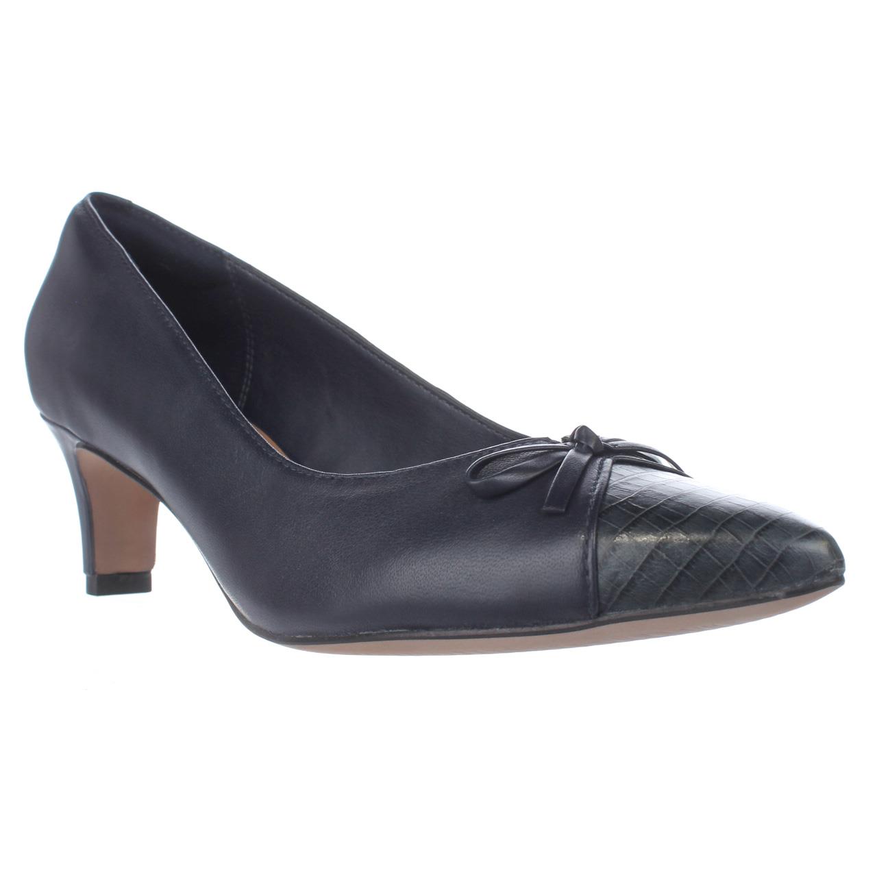 Womens Clarks Crewso Calica pointed Toe Dress Pumps Navy