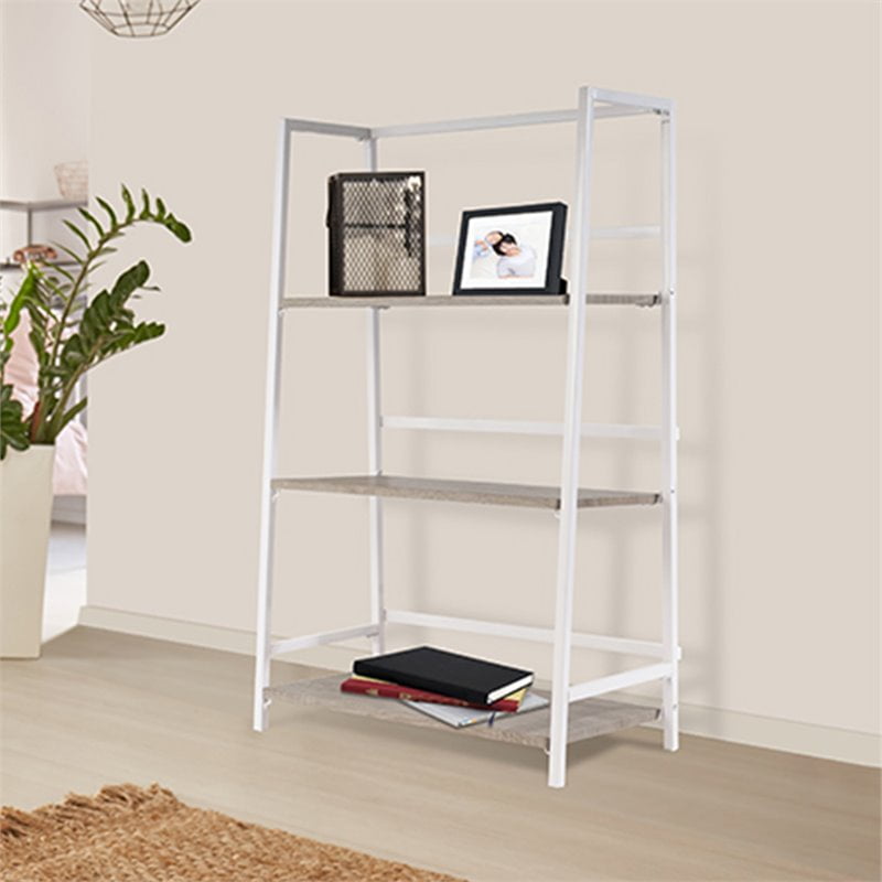 Atlantic 40" 3Tier Folding Metal Bookshelf, White