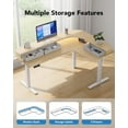 thumbnail image 4 of CHITOOMA 65" L-Shaped Standing Desk, Electric Height Adjustable Corner Computer Desk with Power Outlets & LED Strip, Sit Stand Up Desk with with 3 Drawers for Home Office, Oak, 4 of 7