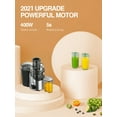 HOUSNAT Quiet Power Juicer Machine, 3'' Wide Mouth, 3Speed Control, Easy Clean, NonSlip Black