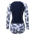 thumbnail image 4 of MKLEKYY Plus Size Swimsuit Women 2 Piece Long Sleeve Rash Guard with Built In Bra Swimsuits Upf 50+ Swim Shirt with Boyshort Bottom, 4 of 8