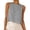 Black, variant on Women's Cotton Striped Tank Top Summer Reversible High Neck Button Up Tee Tanks Loose Fit Casual Sleeveless Beach Vacation Tops Black
