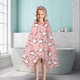 thumbnail image 6 of Pink Cow Sweater Pattern Hooded Bath Towel，50"x30" for Ages 3 To 12 Kids, Quick Dry Lightweight Soft Microfiber Hood Beach Towel Cover Up for Kids, 6 of 7