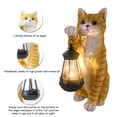 thumbnail image 5 of Cat Statue Garden Decor with LED Lantern for Outside -Resin patio Art Gift for lover,Cat Statues for Garden,Patio,Yard Decoration, 5 of 7