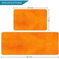 thumbnail image 2 of 2 Pieces Kitchen Rugs, Abstract Anti Fatigue Non Slip Foam Cushioned Orange Tangerine Art Graffiti Comfort Indoor Floor Mat Runner Rug Set for Laundry Office Sink Bathroom (17"x48"+17"x24"), 2 of 5