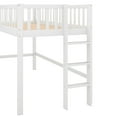 thumbnail image 5 of Twin Size Low Loft Bed with Slide and Built-in Ladder, House Loft Bed Frame with Full-Length Safety Guardrails for Kid Teens Bedroom, No Box Spring Needed, White, 5 of 7