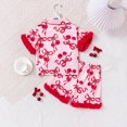 thumbnail image 6 of Gubotare Button Down Pajamas Kids Little Pajamas for Girls Short Sets Kids Sleepwear Toddler Pjs Summer Clothes Shirt (Red,Size 3-4 Years), 6 of 6