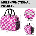thumbnail image 6 of Pink and White Wavy Checkered Pattern Insulated Leakproof Lunch Box for Work, Lunch Bag for Women Men, Loncheras Para Mujer for Beach Travel Picnic Camping, 6 of 6