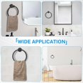 thumbnail image 7 of RUseeN Bath Towel Ring, Bathroom Hardware Accessories, Thicken 304 Stainless Steel Hand Towel Holder for Bathroom, Modern Round Towel Hanger Wall Mounted (Black, 2 Pack), 7 of 7