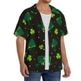 thumbnail image 2 of Uemuo St. Patrick's Day8 Pattern Cotton Linen Short Sleeve Shirts,Casual Lightweight Button Down Shirts,Vacation Beach Summer Tops-Small, 2 of 7
