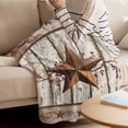 thumbnail image 2 of Fleece Blanket Farmhouses Brown Country Stars Blankets, Soft Cozy Warm Flannel Throw Blanket, Vintage Wood Patterns Blanket for Bed Couch Sofa,40x60In, 2 of 9