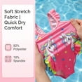 thumbnail image 3 of Girls One Piece Cartoon Swimsuit with Colorful Ruffles Design Cute Character Swimwear Size 3-6Y, 3 of 9