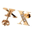 thumbnail image 2 of Aretes Mujer LuckyLy, Inicial Letra A, Acero Inoxidable con Oro 18k y Zirconia Cúbica, Modelo Tina dorado UNITALLA, 2 of 7