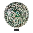 thumbnail image 6 of Alpine Corporation 10" Glass Mosaic Leaf Gazing Globe, Green, 6 of 12