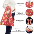 thumbnail image 5 of 5 Pack Foldable Shopping Bag,Red Christmas Gingerbread Man Pattern Reusable Grocery Bags with Pockets,Large Reusable Tote Bags with Handles Waterproof & Lightweight, 5 of 6