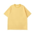 thumbnail image 2 of Pxiakgy t shirts for men Mens Summer Solid Color Fabric Simple Casual T Shirt with Round Neck And Short Sleeves mens t shirts mens tops Yellow + XXL, 2 of 4