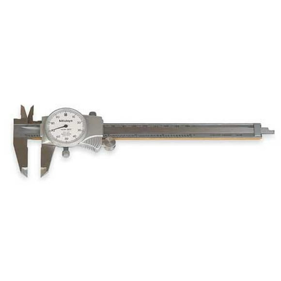 Mitutoyo 505-742 Dial Caliper, D6"TX, 0.1" per Rev, 0-6" Range, 0.001" Accuracy
