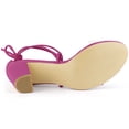 thumbnail image 3 of BLISSFUL STEP Women's Shoes Clear Strap Lace Up Open Toe Chunky Heel Dress Sandals Hot Pink 8.5, 3 of 7