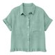 thumbnail image 2 of TaTaai Stylish Short Sleeve Top for Women, Flared Collar Design with Fringe Detail, Front Pocket Blouse, Lightweight Summer Wear, Casual Outing and Daily Attire Gift, 2 of 9