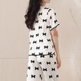 thumbnail image 4 of Pntutb Womens Pajama Set Printed Casual Home Loose Short Sleeved Long Pants Set, 4 of 6