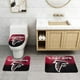 thumbnail image 2 of Juego de alfombras de baño de 3 piezas del equipo Atlanta Alfombra antideslizante para baño de 24 x 16 pulgadas, 2 of 7