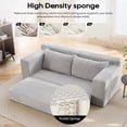 thumbnail image 7 of Tmsan 70" Corduroy Convertible Loveseat Sofa, 2 in 1 Cloud Sleeper Sofas with Fixed-Shape Frame, Comfy Folding Boneless Love Seat Couches for Living Room, Apartment, Bedroom, Office,Grey, 7 of 7