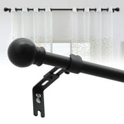 Curtain Poles 28-93 inch , Curtain Rods with a Diameter of 5/8 inch with Brackets for Windows, Black