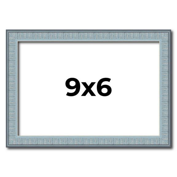 9x6 Frame Rustic Sky Blue Solid Wood Picture Frame | 0.75 Inch Moulding Width |Includes UV Acrylic