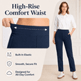 thumbnail image 4 of MASKERT Women’s Fleece Lined Pants, High Waisted Stretch Casual Pants, Warm Straight Leg Tapered Pants for Winter, Golf, Hiking & Daily Wear, 4 of 9