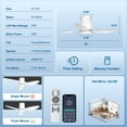 thumbnail image 5 of Ohniyou 42" Flush Mount Ceiling Fan with Light and Remote,3 Colors Dimmable Quiet DC Motor Low Profile Ceiling Fans for Bedroom Kitchen Outdoor Patio, White, 5 of 10