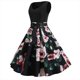 thumbnail image 4 of ICHUANYI Clearance Women's Fashion Vintage Print V-Neck Sleeveless Sexy Dress(Black, XL) ICHUANYI WER2023081115165, 4 of 5