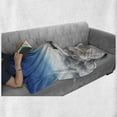 thumbnail image 6 of Mountain Soft Flannel Fleece Blanket, Highest Mountain Above the Clouds with Clear Sunny Sky Background Earth is Magic, Cozy Plush for Indoor and Outdoor Use, 60" x 80", White Blue, by Ambesonne, 6 of 6