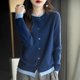 thumbnail image 1 of Spring Knitted Cardigan Sweater Women Clothing O-neck Patchwork Female Long Sleeve Tops Knitwears Autumn Korean Fashion Sweater, 1 of 5