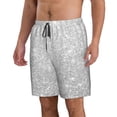 thumbnail image 2 of Naloa Silver Glitter Men's Beach Shorts, Surfing shorts, Swim trunks, Quick Dry Swim Trunks for Surfing Beach Fun - Small, 2 of 9