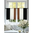 thumbnail image 4 of Brown Black White Boho Sheer Curtains 54 Inch Length 2 Panels Set for Living Room/Bedroom, Contemporary Modern Art Semi Curtain Sheers Drapes Rod Pocket Curtains Window Treatment Set 52''x54''x2, 4 of 7