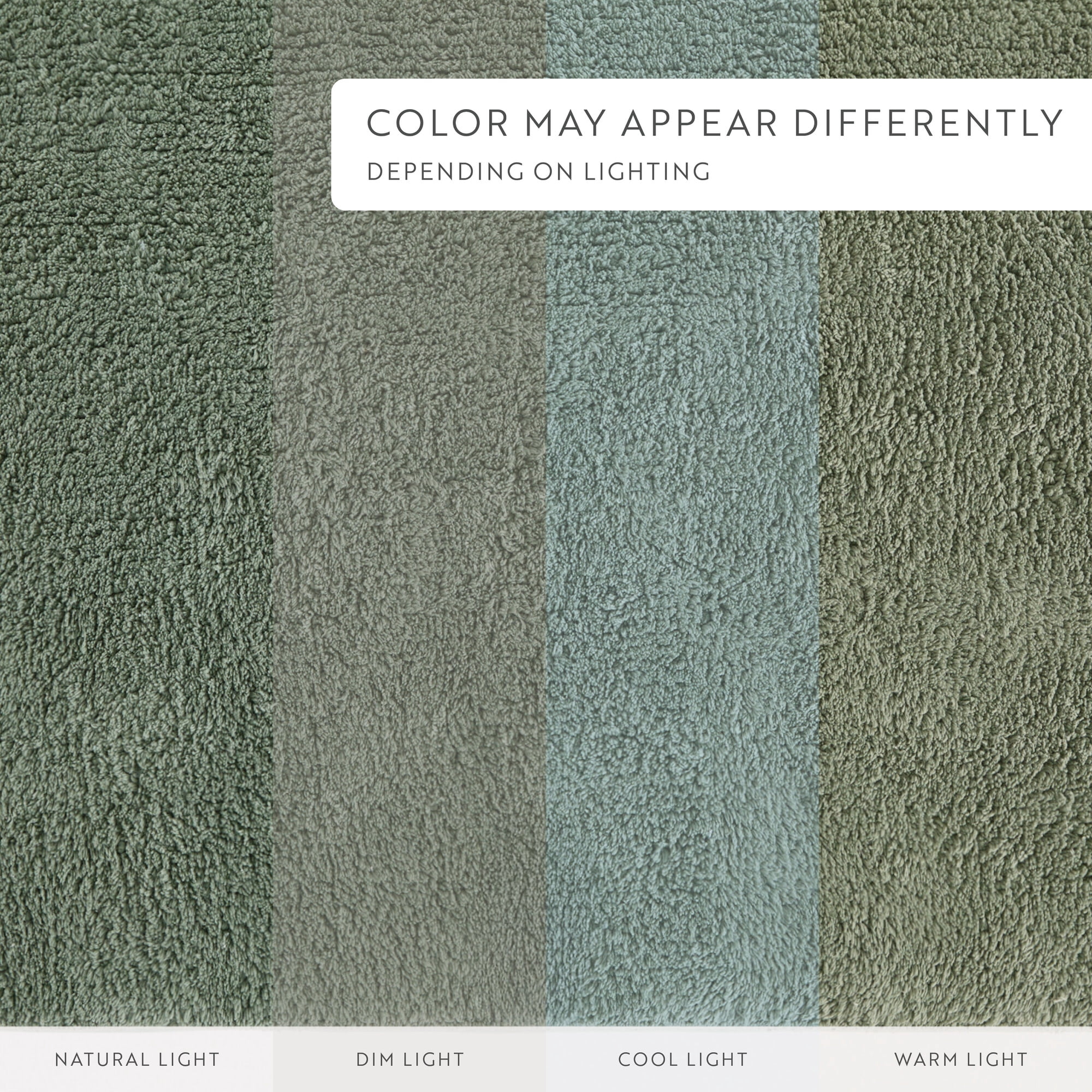 Noble Linens Reversible Dual-Texture Cotton Bath Mat, 24 in x 17 in, Sage
