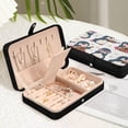 thumbnail image 6 of SKYSONIC Penguin Travel Jewelry Box PU Leather Jewelry Organizer Ideal Gift for Women Girls, Portable Mini Jewelry Travel Case for Earrings Rings Necklaces Bracelets, 6 of 7