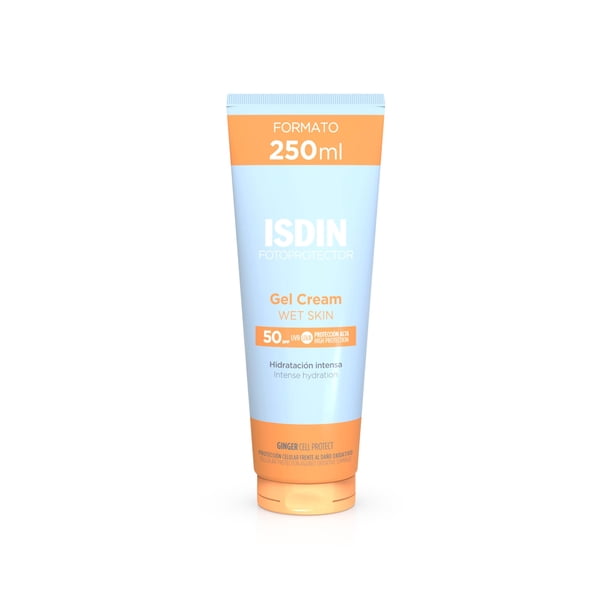 ISDIN Fotoprotector Gel Cream SPF 50+, Protector Solar Corporal refrescante e hidratante, Ideal para toda la familia, 250 ml