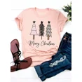 thumbnail image 1 of Camiseta de manga corta para mujer, ropa con estampado de árbol de gato encantador, camisetas gráficas básicas de moda de Año Nuevo, 1 of 5