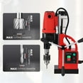 thumbnail image 5 of Magnetic Drill Press, 1100W 550RPM Portable Mag Drill Press, Magnetic Core Drilling Machine for Metal Working,14Pcs Annular Cutters Drill Bits, Red, 5 of 8