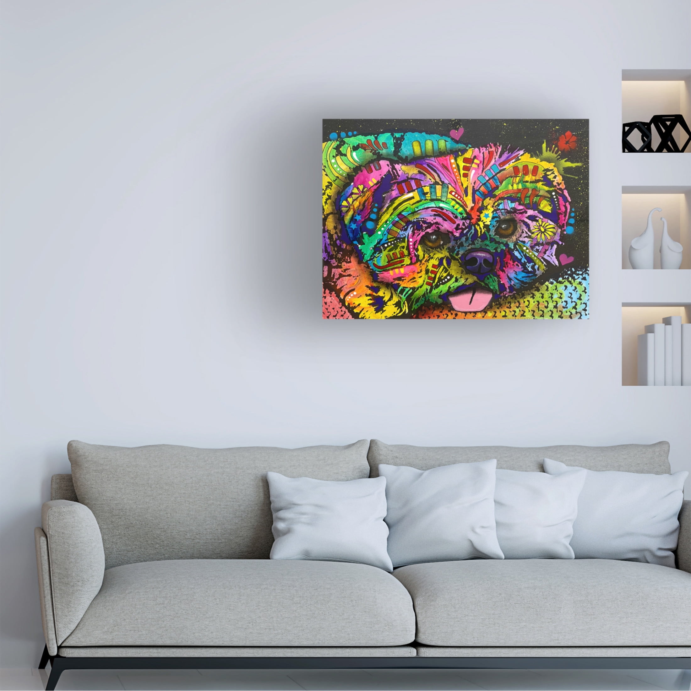 Canvas Wall Art - Dean Russo 'Pooped Pupper' Wall Art for Living Room, Bedroom, or Office Décor by Trademark Fine Art - 19 x 14 Inches