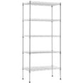 thumbnail image 2 of NiamVelo 5 Tier Wire Shelving Unit Metal Storage Shelves, Adjustable Heavy Duty Wire Rack Shelving 750lbs Capacity  for Garage Home Kitchen Bathroom, Silver, 2 of 8