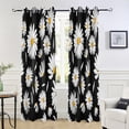 thumbnail image 6 of Coolnut Flower Black Thickened Blackout Curtain 84 Inches, Perforated Window Curtains for Bedroom Living Room Stylish Thermal Insulated Curtains, 1 Pack Home Decor, 6 of 7