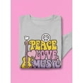 thumbnail image 3 of Peace. Love. Music. Sweatshirt Women -Image by Shutterstock, Female 4X-Large, 3 of 4