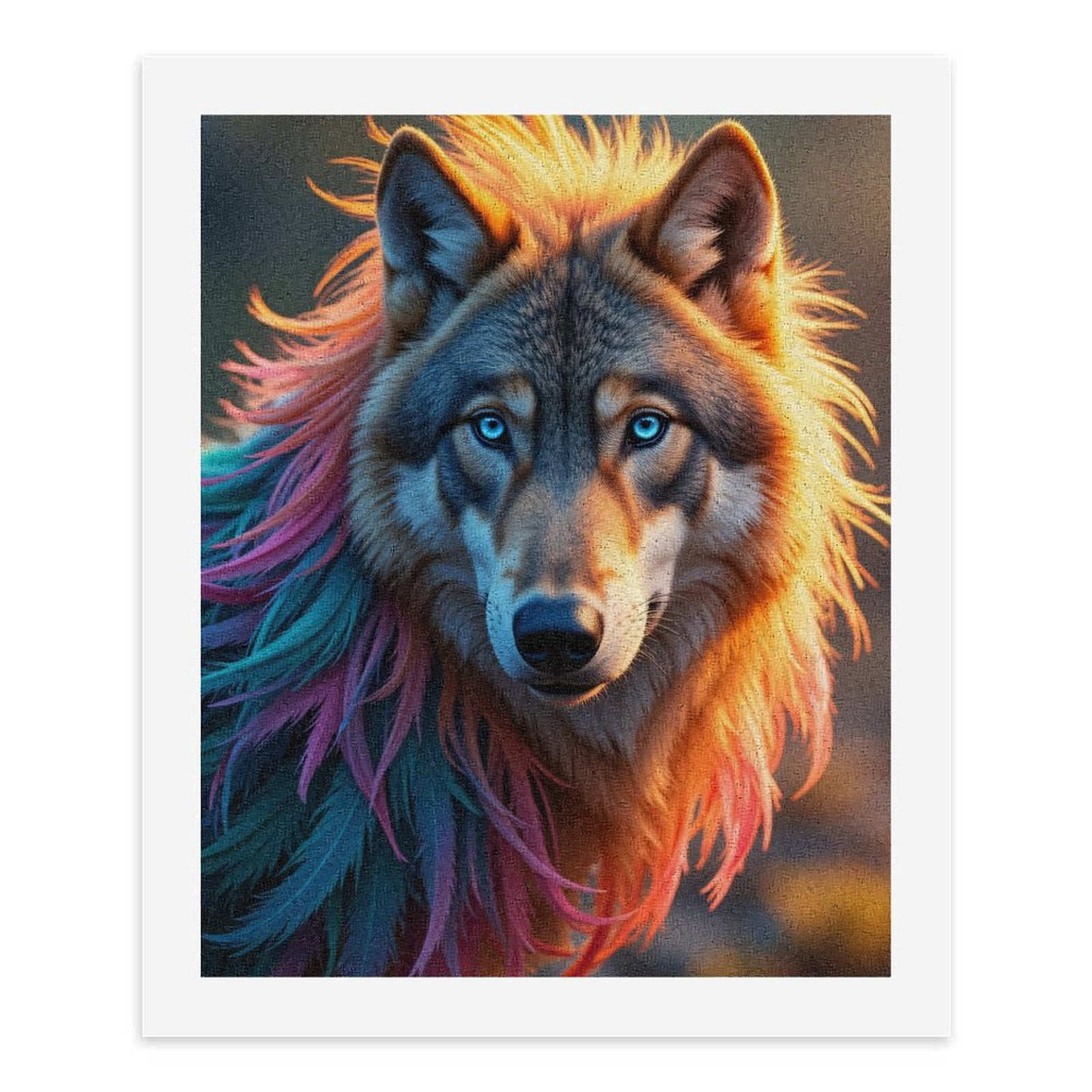 Paint by Numbers Kit for Adults, Rainbow Wolf Vibrant Mane Paint by Numbers, Easy Paint by Numbers Kit for Adults Beginner, DIY Adult Paint by Number Kits on Canvas, Home Decor