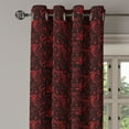 thumbnail image 2 of Ambesonne Victorian Grommet Curtain, Vintage Curlicue Forms, 50" x 72", Charcoal Grey and Ruby, 2 of 6