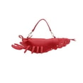 thumbnail image 2 of Bolso cruzado de imitación de cuero en forma de cangrejo de río para mujer, cartera pequeña y moderna de tamaño compacto, color rojo, perfecto para salidas nocturnas y uso casual., 2 of 6